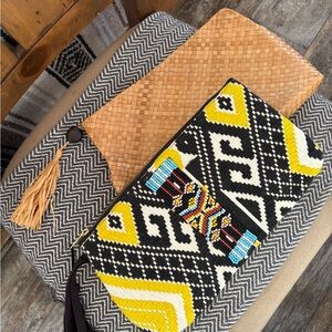 Yellow and Black Patterned Clutch
